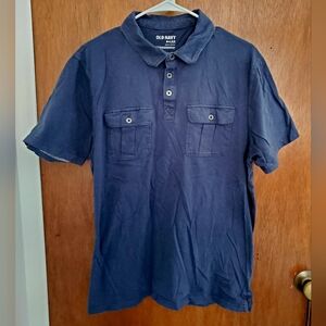 Old Navy | Men's L | Navy Blue Two Pocket Collared Polo Tee